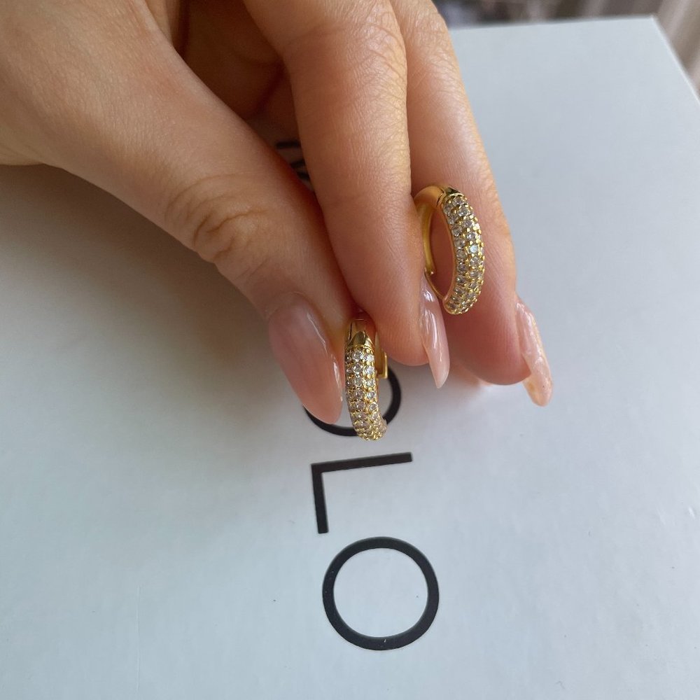 925 gold filled huggie earrings